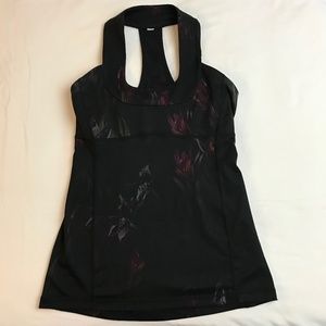 Lululemon Black Floral Tank Sz 6